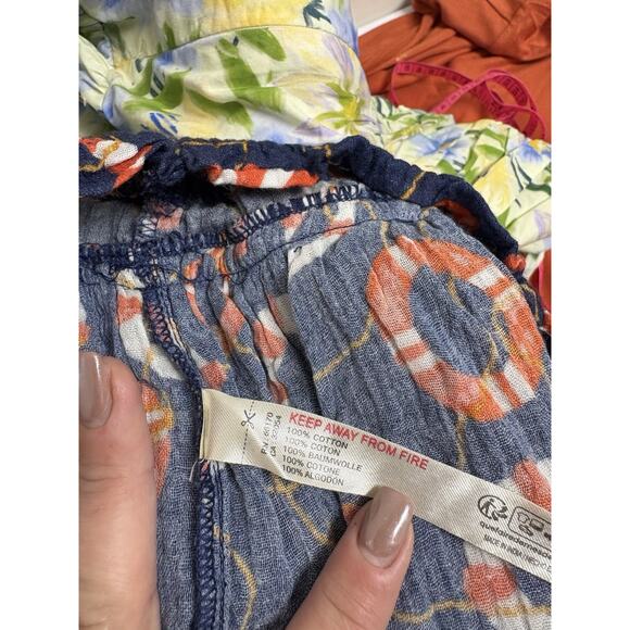 Celandine Navy Lifesaver Print Ruffle Shorts Size M NWT Nautical Anthropologie - Picture 6 of 6